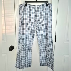 3/$10 Vtg 90s Blue Plaid Wide Leg PJ Pants Casual Comfy Fall Spring Twee Winter